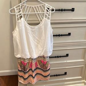 Charlotte Russe dress. Multicolor bottom half. Size Large. Worn once.